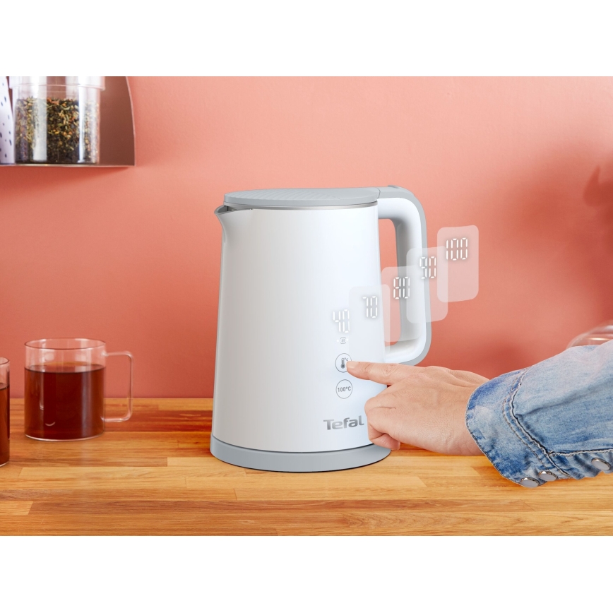 Tefal - Czajnik elektryczny SENSE 1 l 1800W/230V biały