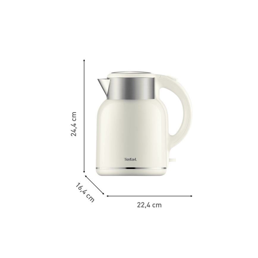 Tefal - Czajnik THERMO PROTECT XL 1,9l 1650W/230V stal nierdzewna/biały