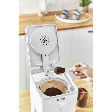Tefal - Ekspres przelewowy z wyświetlaczem LCD SENSE 1000W/230V biały