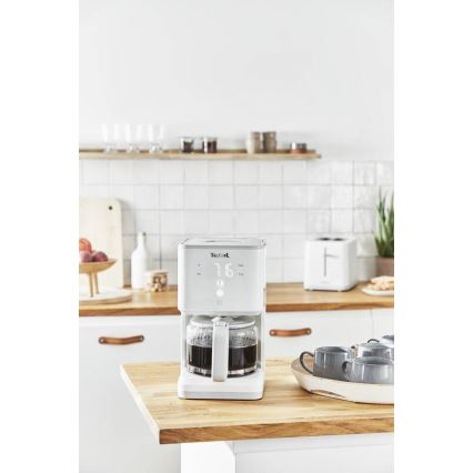 Tefal - Ekspres przelewowy z wyświetlaczem LCD SENSE 1000W/230V biały