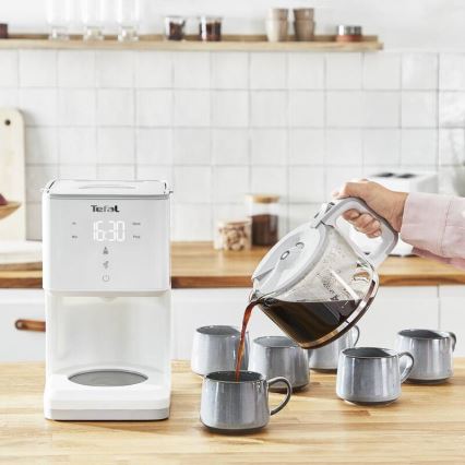Tefal - Ekspres przelewowy z wyświetlaczem LCD SENSE 1000W/230V biały