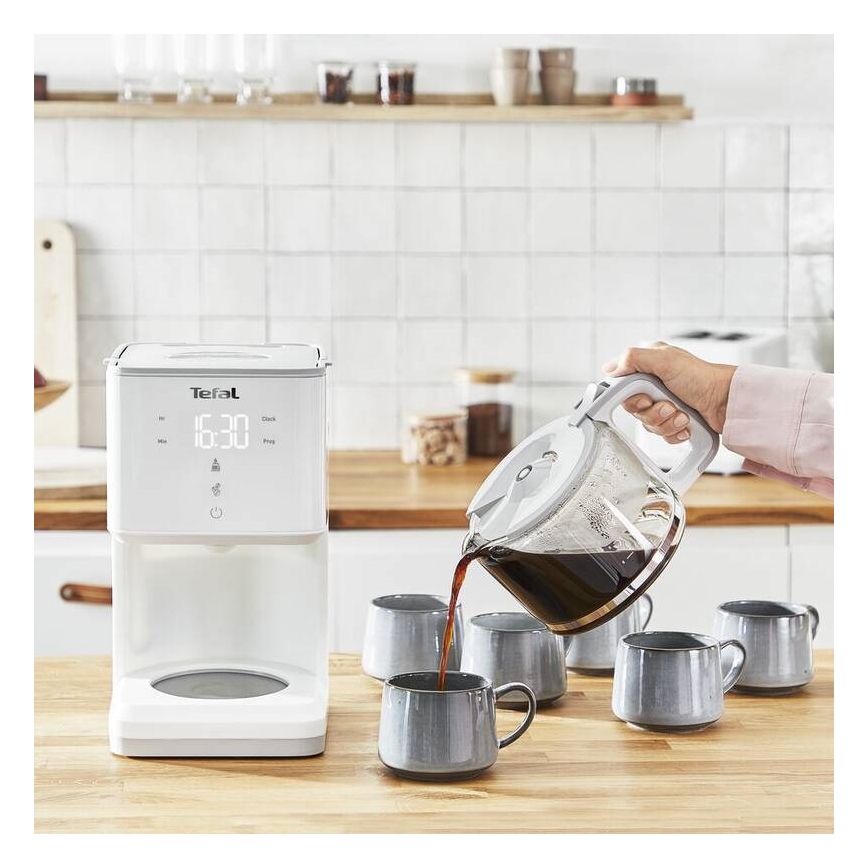Tefal - Ekspres przelewowy z wyświetlaczem LCD SENSE 1000W/230V biały