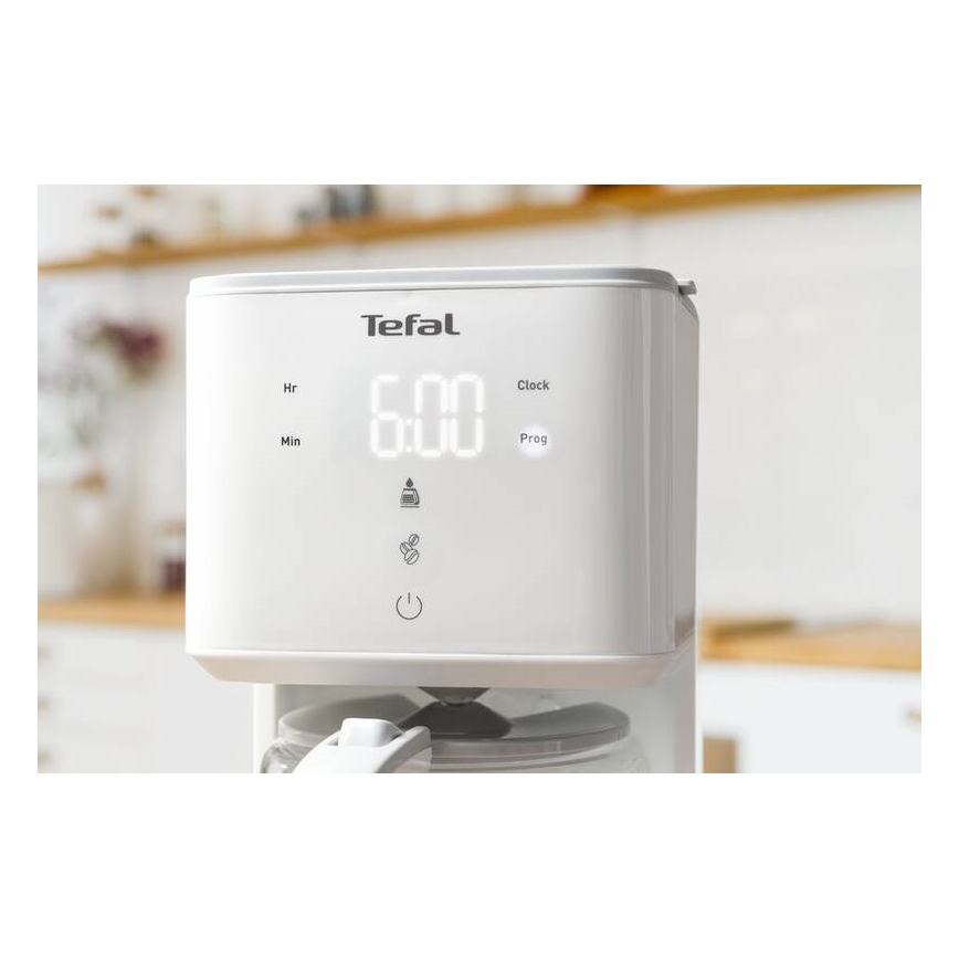 Tefal - Ekspres przelewowy z wyświetlaczem LCD SENSE 1000W/230V biały