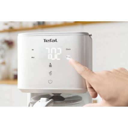 Tefal - Ekspres przelewowy z wyświetlaczem LCD SENSE 1000W/230V biały