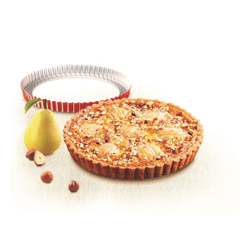 Tefal - Forma do ciasta z wyjmowanym spodem DELIBAKE 28 cm czerwona