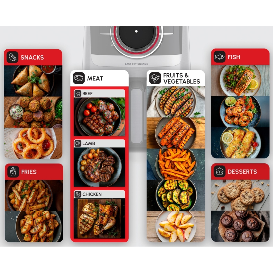 Tefal - Frytkownica beztłuszczowa 5 l EASY FRY SILENCE SMART 1400-1670W/230V