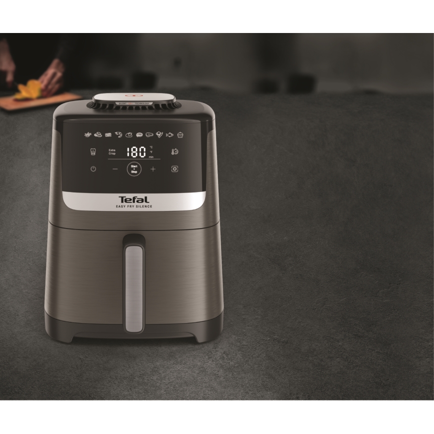 Tefal - Frytkownica beztłuszczowa o pojemności 5 l EASY FRY SILENCE COAL 1400-1670W/230V
