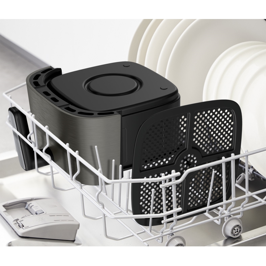 Tefal - Frytkownica beztłuszczowa o pojemności 5 l EASY FRY SILENCE COAL 1400-1670W/230V