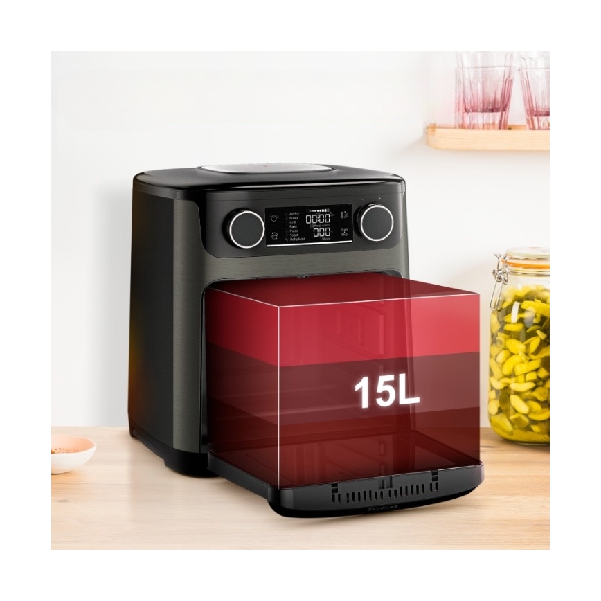 Tefal - Frytkownica na gorące powietrze 15 l EASY FRY 9 w 1, 1800 W/230 V, czarna