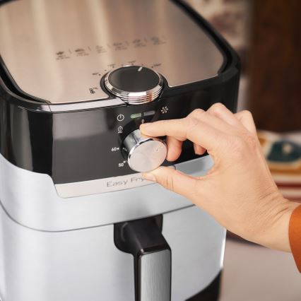 Tefal - Frytkownica na gorące powietrze 4,2 l EASY FRY&GRILL 2 w 1 1550W/230V ze stali nierdzewnej