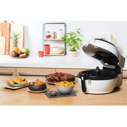 Tefal - Frytkownica na gorące powietrze ACTIFRY GENIUS DUAL MOTION 1,2l 1350W/230V biała