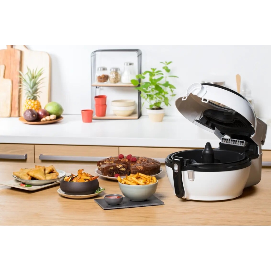 Tefal - Frytkownica na gorące powietrze ACTIFRY GENIUS DUAL MOTION 1,2l 1350W/230V biała