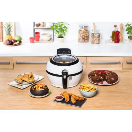 Tefal - Frytkownica na gorące powietrze ACTIFRY GENIUS DUAL MOTION 1,2l 1350W/230V biała