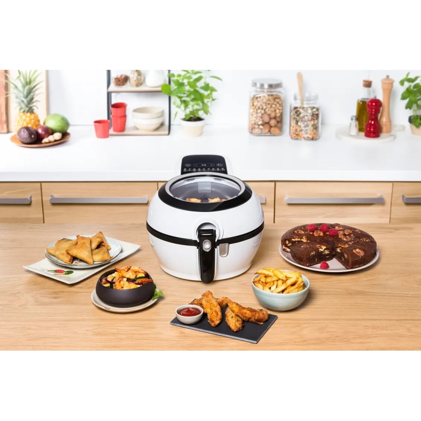 Tefal - Frytkownica na gorące powietrze ACTIFRY GENIUS DUAL MOTION 1,2l 1350W/230V biała