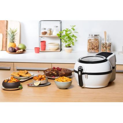 Tefal - Frytkownica na gorące powietrze ACTIFRY GENIUS DUAL MOTION 1,2l 1350W/230V biała