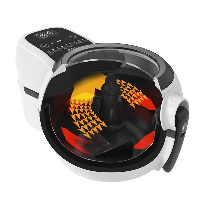 Tefal - Frytkownica na gorące powietrze ACTIFRY GENIUS DUAL MOTION 1,2l 1350W/230V biała