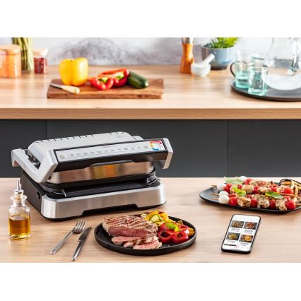Tefal - Grill kontaktowy OPTIGRILL 2100W/230V matowy chrom