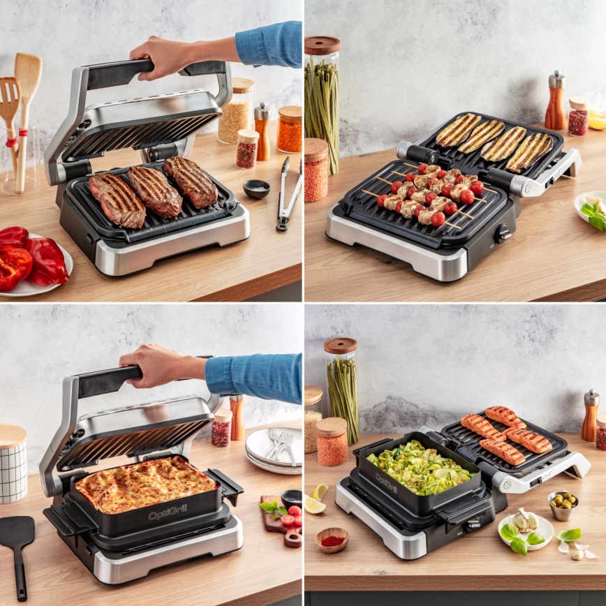 Tefal - Grill kontaktowy OPTIGRILL 2100W/230V matowy chrom