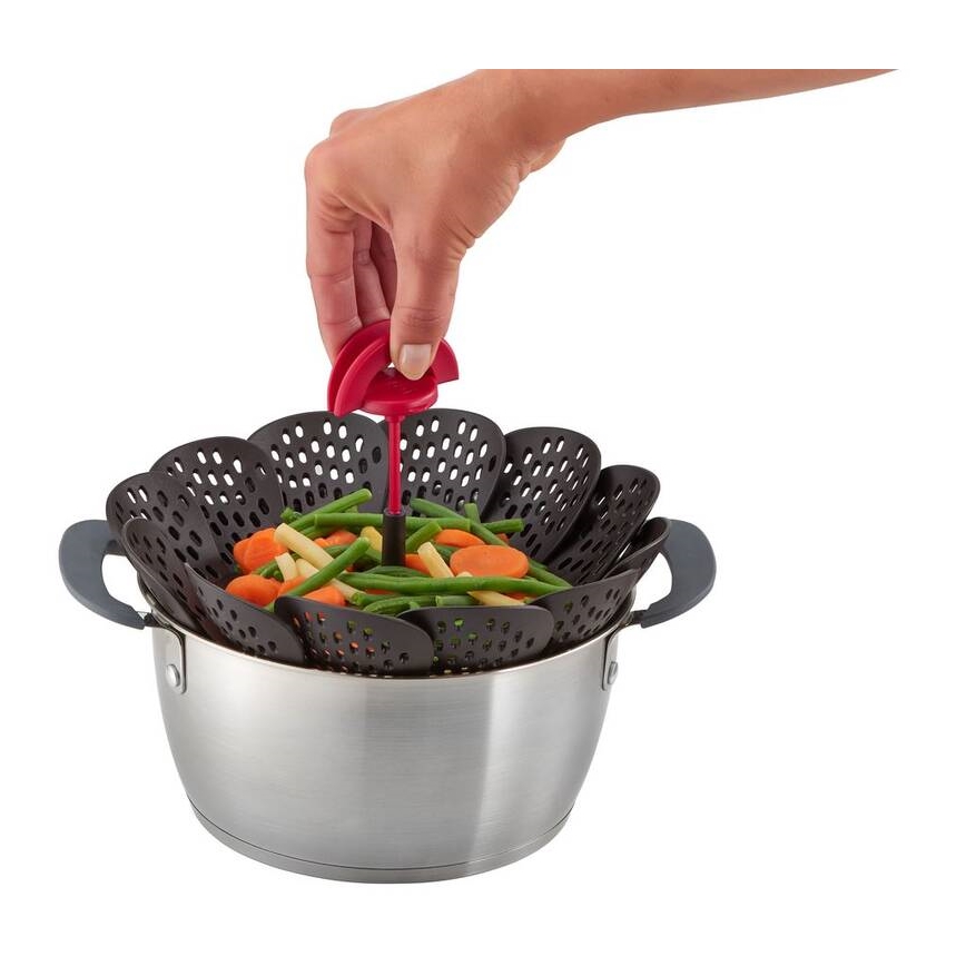 Tefal - Koszyk do gotowania na parze INGENIO czarne/czerwony