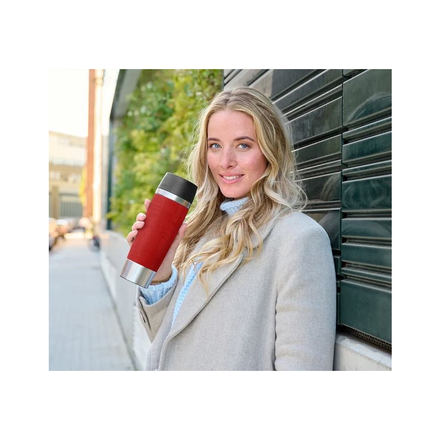 Tefal - Kubek podróżny 500 ml TRAVEL MUG stal nierdzewna/czerwony