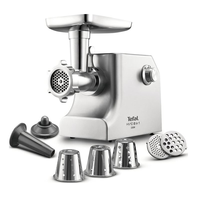 Tefal - Maszynka do mielenia mięsa 8w1 2200W/230V srebrny