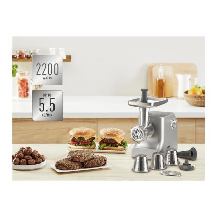 Tefal - Maszynka do mielenia mięsa 8w1 2200W/230V srebrny