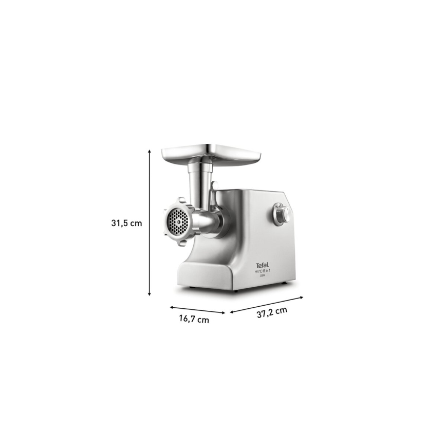 Tefal - Maszynka do mielenia mięsa 8w1 2200W/230V srebrny