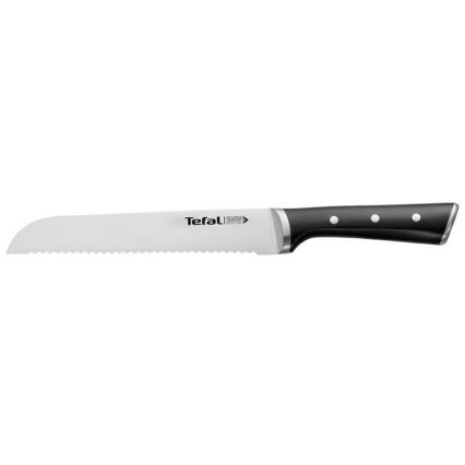 Tefal - Nóż do chleba ze stali nierdzewnej ICE FORCE 20 cm chrom błyszczący/czarny