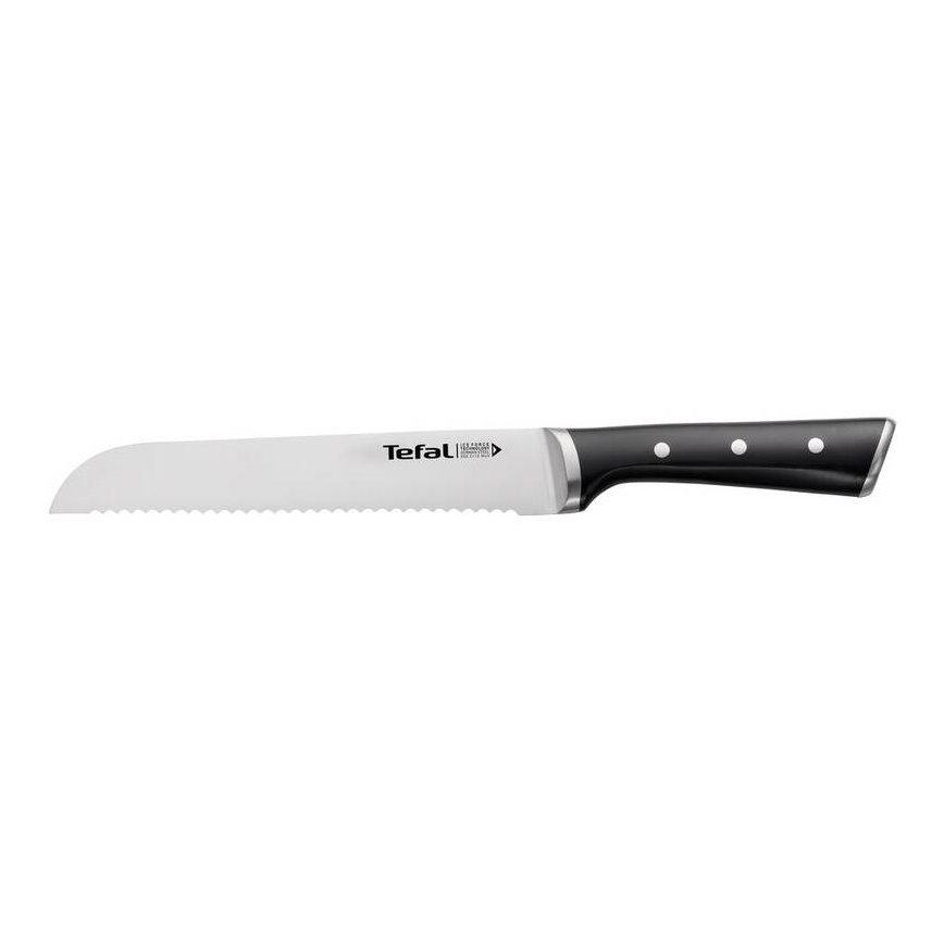 Tefal - Nóż do chleba ze stali nierdzewnej ICE FORCE 20 cm chrom błyszczący/czarny