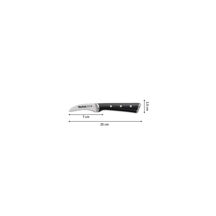 Tefal - Nóż do rzeźbienia ze stali nierdzewnej ICE FORCE 7 cm chrom błyszczący/czarny