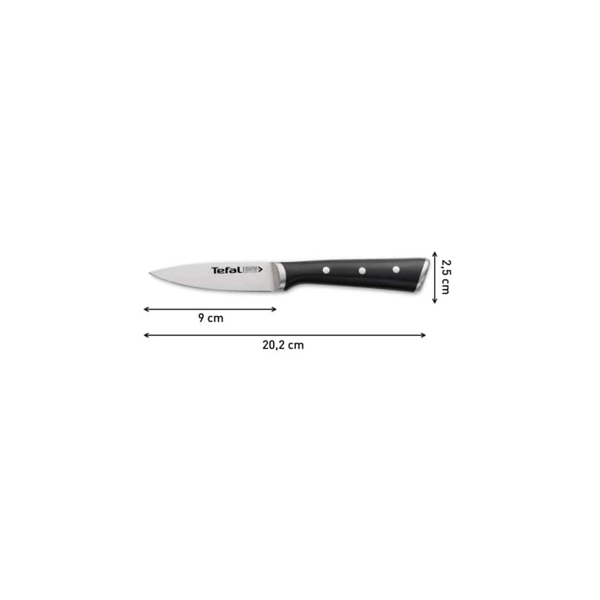 Tefal - Nóż do rzeźbienia ze stali nierdzewnej ICE FORCE 9 cm chrom błyszczący/czarny