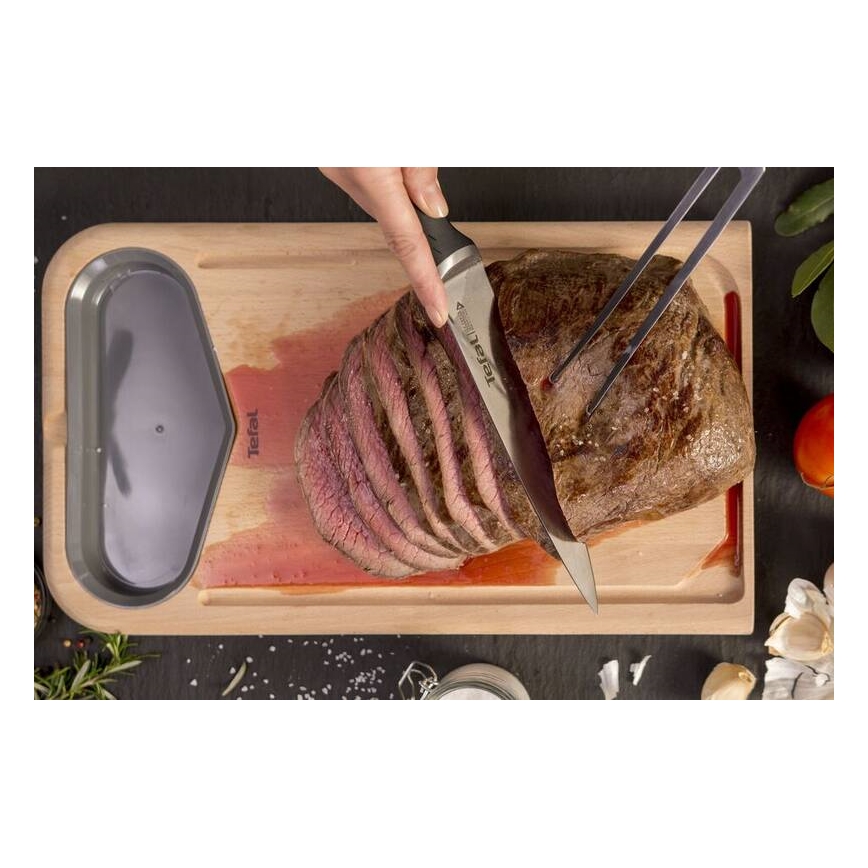Tefal - Nóż ze stali nierdzewnej chef ICE FORCE 20 cm chrom błyszczący/czarny
