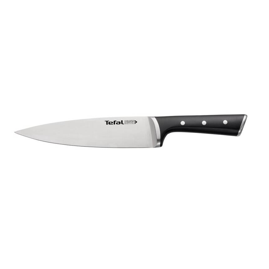 Tefal - Nóż ze stali nierdzewnej chef ICE FORCE 20 cm chrom błyszczący/czarny