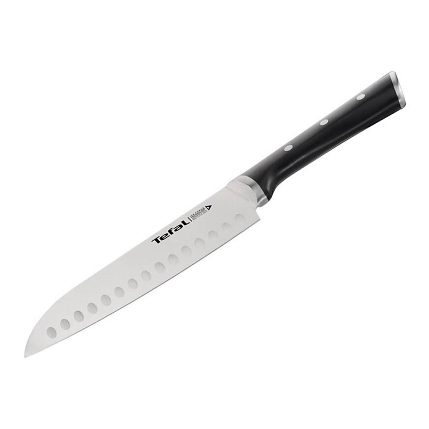 Tefal - Nóż ze stali nierdzewnej santoku ICE FORCE 18 cm chrom błyszczący/czarny