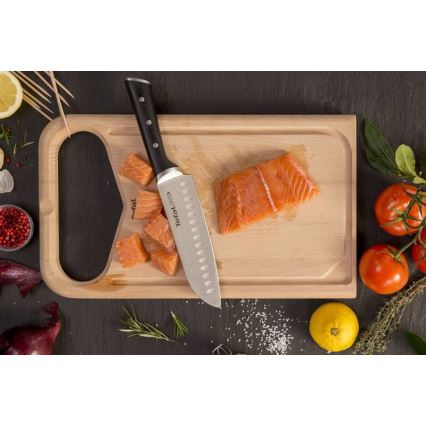 Tefal - Nóż ze stali nierdzewnej santoku ICE FORCE 18 cm chrom błyszczący/czarny