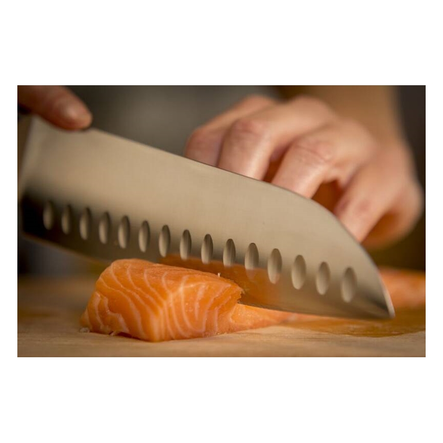 Tefal - Nóż ze stali nierdzewnej santoku ICE FORCE 18 cm chrom błyszczący/czarny
