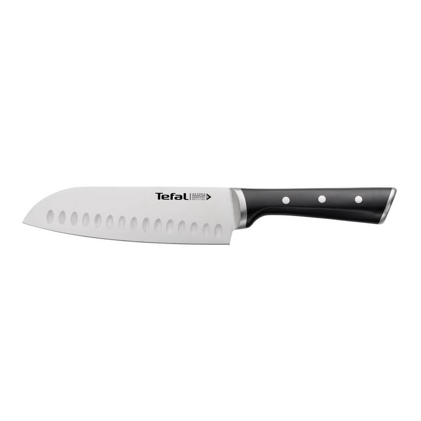 Tefal - Nóż ze stali nierdzewnej santoku ICE FORCE 18 cm chrom błyszczący/czarny