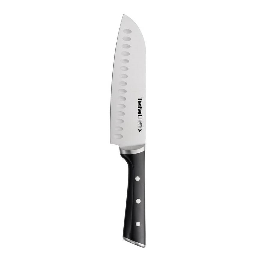 Tefal - Nóż ze stali nierdzewnej santoku ICE FORCE 18 cm chrom błyszczący/czarny