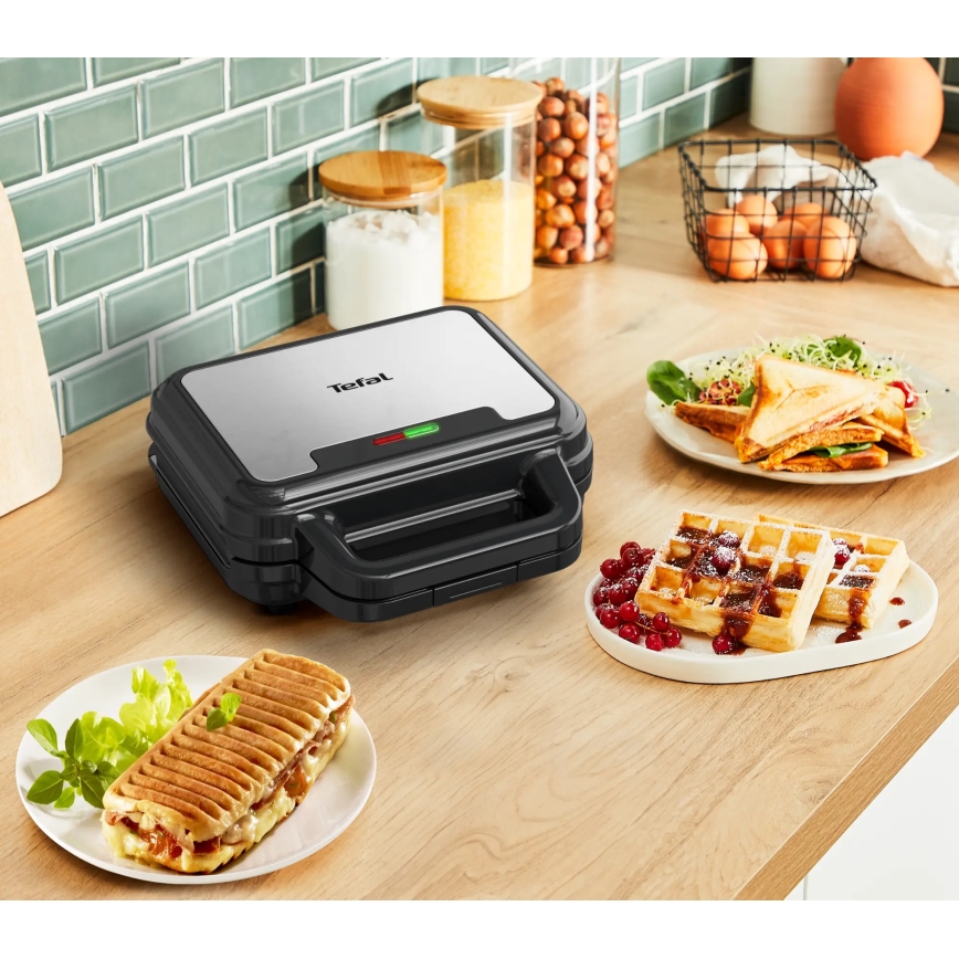 Tefal - Opiekacz ULTRA COMPACT 3w1 700W/230V czarny/matowy chrom