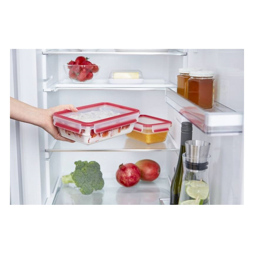 Tefal - Pojemnik na jedzenie 0,85 l MSEAL GLASS czerwony/szkło