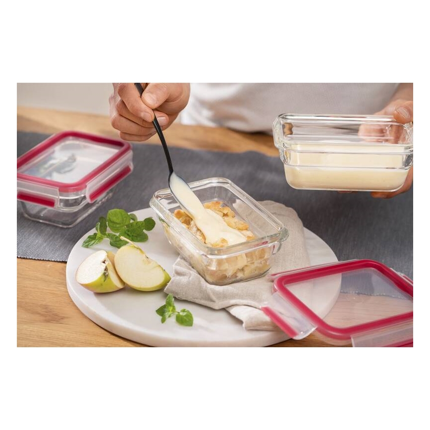 Tefal - Pojemnik na jedzenie 1,1 l MSEAL GLASS czerwony/szkło