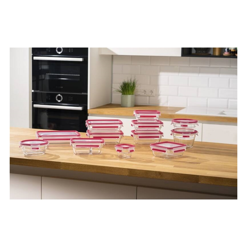 Tefal - Pojemnik na jedzenie 1,1 l MSEAL GLASS czerwony/szkło
