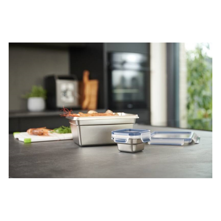 Tefal - Pojemnik na jedzenie 2 l MSEAL STEEL niebieski/stal nierdzewna