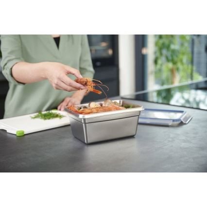 Tefal - Pojemnik na jedzenie 2 l MSEAL STEEL niebieski/stal nierdzewna