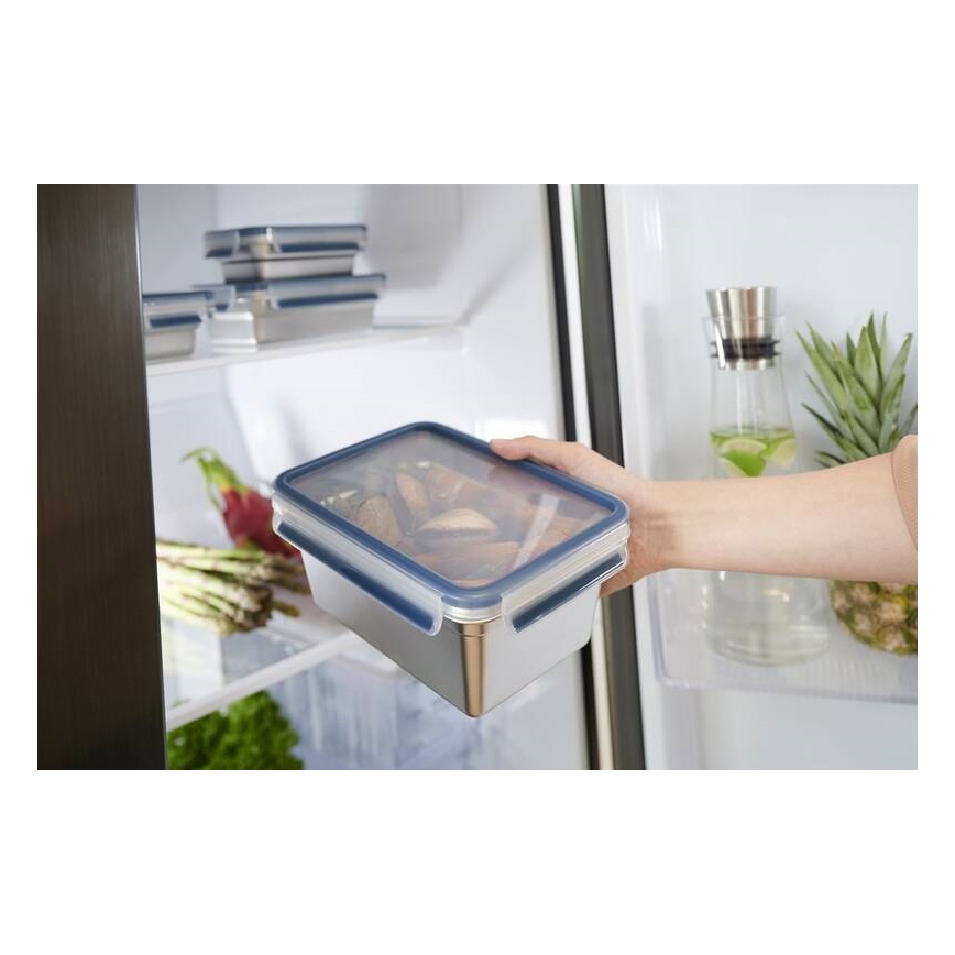 Tefal - Pojemnik na jedzenie 2 l MSEAL STEEL niebieski/stal nierdzewna