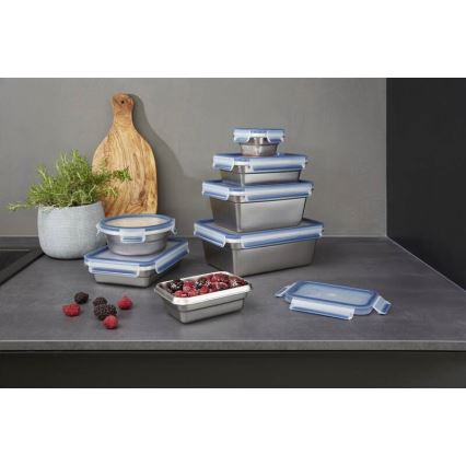 Tefal - Pojemnik na jedzenie 2 l MSEAL STEEL niebieski/stal nierdzewna