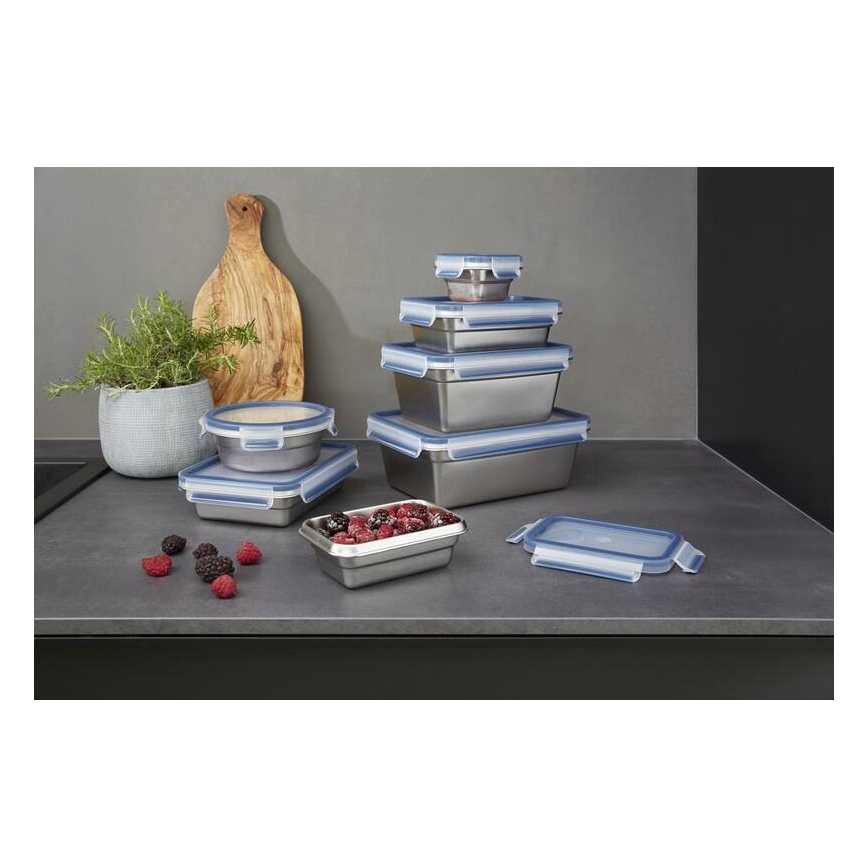 Tefal - Pojemnik na jedzenie 2 l MSEAL STEEL niebieski/stal nierdzewna