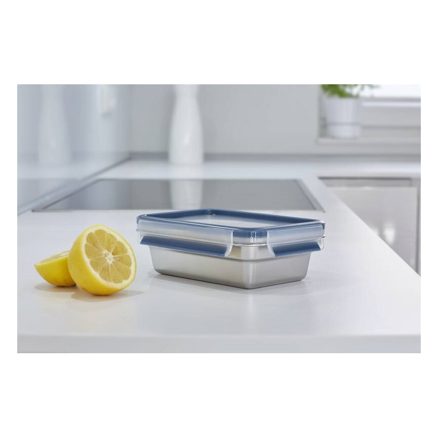 Tefal - Pojemnik na jedzenie 3 l MSEAL STEEL niebieski/stal nierdzewna