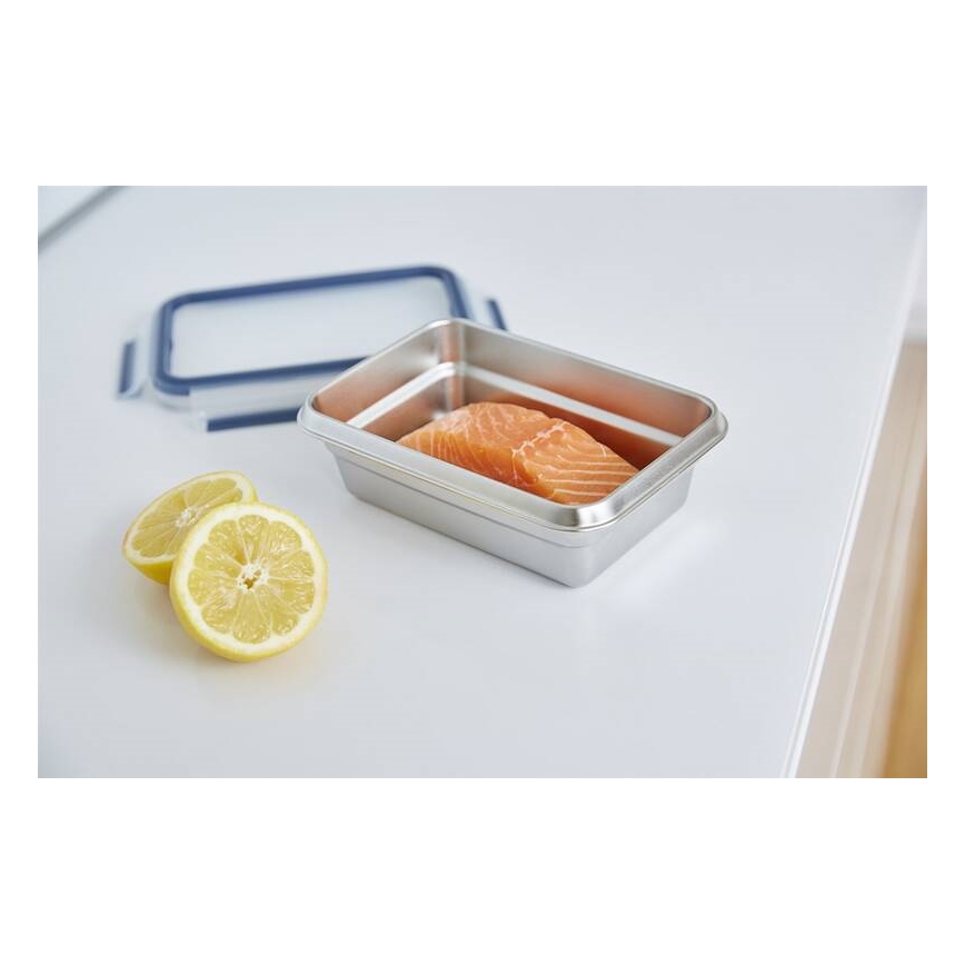 Tefal - Pojemnik na jedzenie 3 l MSEAL STEEL niebieski/stal nierdzewna