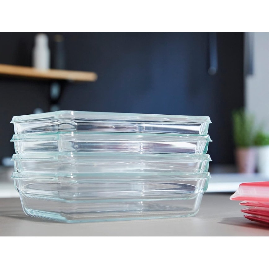 Tefal - Pojemnik na żywność 1,3 l MSEAL GLASS czerwony/szkło